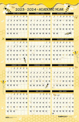 CALENDAR WALL ACADEMIC 12 MONTH 24X37 IN HONEYCOMB JULY24-JUNE25