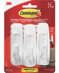 HOOK COMMAND UTILITY LARGE WHITE PACK OF 3