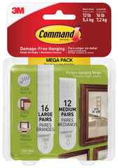 HANGING PICTURE COMMAND LRG/MED WHITE PACK OF 28