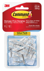 HOOK COMMAND SMALL WIRE CLEAR PACK OF 9