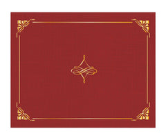 DOCUMENT COVER - ART DECO CORDOVAN LINEN CERTIFICATE COVERS GOLD FOIL 8.75 X11.25 IN - 5 PACK