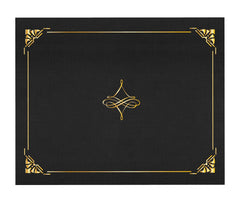 DOCUMENT COVER - ART DECO BLACK LINEN CERTIFICATE COVERS GOLD FOIL 8.75 X11.25 IN - 5 PACK