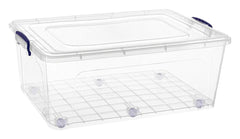 SUPERIO BRAND WHEELED STORAGE BIN - 60 QT - CLEAR - EACH