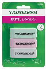 ERASER TICONDEROGA BEVELED PENCIL PASTEL PACK OF 3