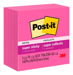 NOTES POST-IT 3X3 IN SUPER STICKY POWER PINK PACK OF 5