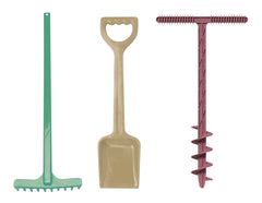 BLUE MARINE TOYS SAND DRILL SHOVEL AND RAKE SET