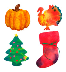 PAPER COLOR DIFFUSING FALL SHAPES 48 PIECES