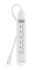POWER STRIP 6 OUTLET W/SLIDING COVERS 12FT PUTTY