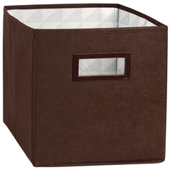 COLLAPSIBLE FABRIC BIN WITH HANDLE 11 IN - BROWN