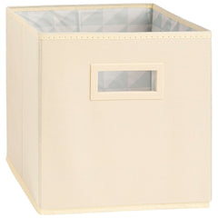 COLLAPSIBLE FABRIC BIN WITH HANDLE 11 IN - IVORY