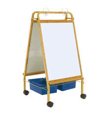 CHILDCRAFT BAMBOO EARLY LEARNING STATION WITH BLUE TUBS