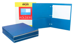FOLDER 2-POCKET 3HP BLUE PACK OF 25 - SCHOOL SMART