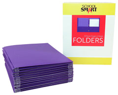 FOLDER 2-POCKET W/FASTENERS PURPLE PACK OF 25 SCHOOL SMART