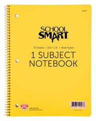 NOTEBOOK SPIRAL WR 10.5 X 8 70 SHEETS PERFORATED YELLOW - EACH