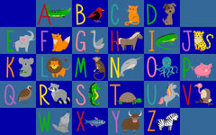 CHILDCRAFT - CARPETS - ALPHABET ANIMALS - RECTANGLE - 6 FT X 9 FT - SPECIFY CARPET COLOR