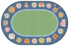 CHILDCRAFT - CARPETS - ANIMAL FRIENDS BORDER - OVAL - 6 FT X 9 FT
