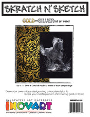 PAPER SKRATCH 8.5 X 11 GLD SLV W STYLUS 10 SHEETS