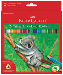 PENCILS COLORED TRIANG FABER CASTELL ECO ASST CLRS SET OF 24