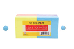 NOTES SELF STICK 3X3IN ASST BRIGHTS 100 SHEET PAD PACK OF 12 - SCHOOL SMART