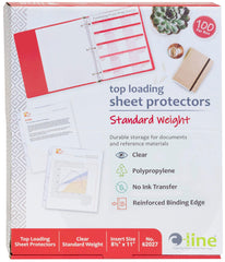 SHEET PROTECTOR STANDARD WEIGHT 8.5X11 IN CLEAR PK OF 100