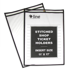 DRY ERASE POCKET REUSABLE 11X17 BLACK PACK OF 25