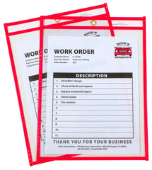 DRY ERASE POCKET REUSABLE 9X12 NEON RED PACK OF 15