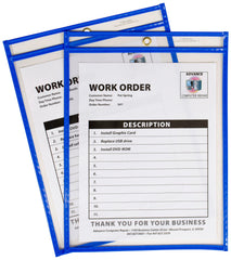 DRY ERASE POCKET REUSABLE 9X12 NEON BLUE PACK OF 15