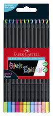 PENCILS COLORED FABER BLACK EDITION NEON AND PASTELS SET OF 12