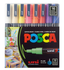 MARKERS PAINT POSCA FINE POINT ASST COLORS SET OF 16