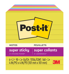 NOTES POST IT 4 X 4 LND SPR STKY SMR JY PACK OF 6