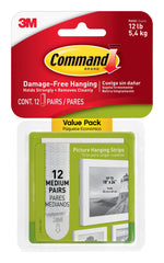 HANGING STRIPS MEDIUM WHITE COMMAND PACK OF 12