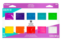 MODELING COMPOUND SCULPEY ASSORTED BRIGHT SET OF 10