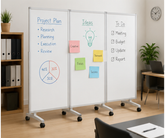 White Board 3 Part Dual Side Movable 180x100x3 cm