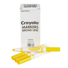 MARKERS CRAYOLA ORIGINAL BROAD LINE YELLOW REFILL PACK OF 12