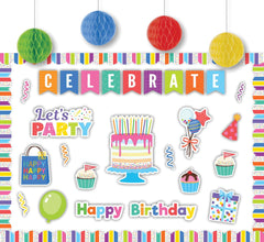 BULLETIN BOARDS - TEACHER CREATED RESOURCES - COLORFUL HAPPY BIRTHDAY CREATE AND DECORATE QUICK KIT