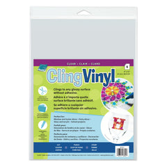 CLING VINYL CLEAR - 9 X 12 IN - PACK OF 6