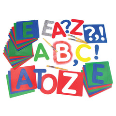 Stencils U/Case Alphabet/Punt.Pk27