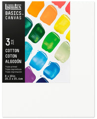 CANVAS - COLART - LIQUITEX BASICS CANVAS - 8 X 10 INCHES - 3 PACK