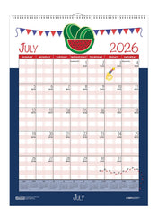 CALENDAR SPIRAL ACADEMIC 12 MONTH 12X16.5 IN SEASONAL JULY26-JUNE27