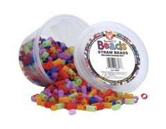 BEADS PLASTIC STRAW PLAIN ASSORTED COLORS SET OF 1000