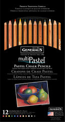PENCIL CHALK PENCIL GENERALS MULTIPASTEL ASST COLOR SET OF 12
