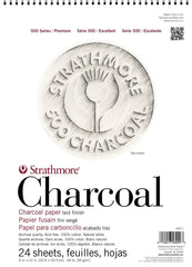 PAD CHARCOAL 500 SERIES 18X24 WHITE 64 LB 24 SHTS
