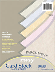 CARD STOCK 8.5X11 ASST PARCHMENT COLORS PK OF 100