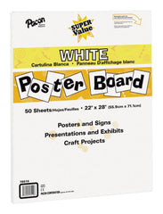 POSTER BOARD SUPER VALUE WHITE 22X28 PACK OF 50