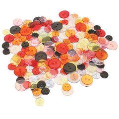 Buttons Transparent Asstd Pk100