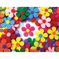Felt Flower Shapes Asstd Pk100