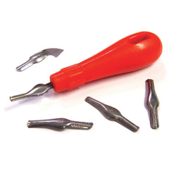 Lino Cutter Handle & 5 Blades Pk10