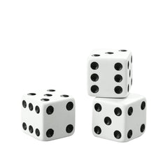 DICE WHITE WITH BLACK DOTS SET OF 36-ACHIEVE
