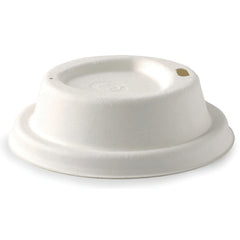 8oz/80mm Small White Sugarcane Biocup Lid Pack of 1000