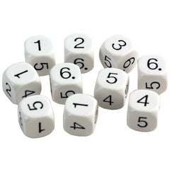 Dice Plastic 18Mm No 1-6 Pack 10